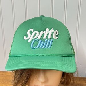 Sprite Chill Adult Unisex Green Trucker Rope Hat Mesh Cap Adjustable Embroidered